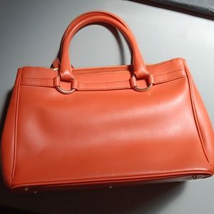 Italian Leather Handbag - Orange